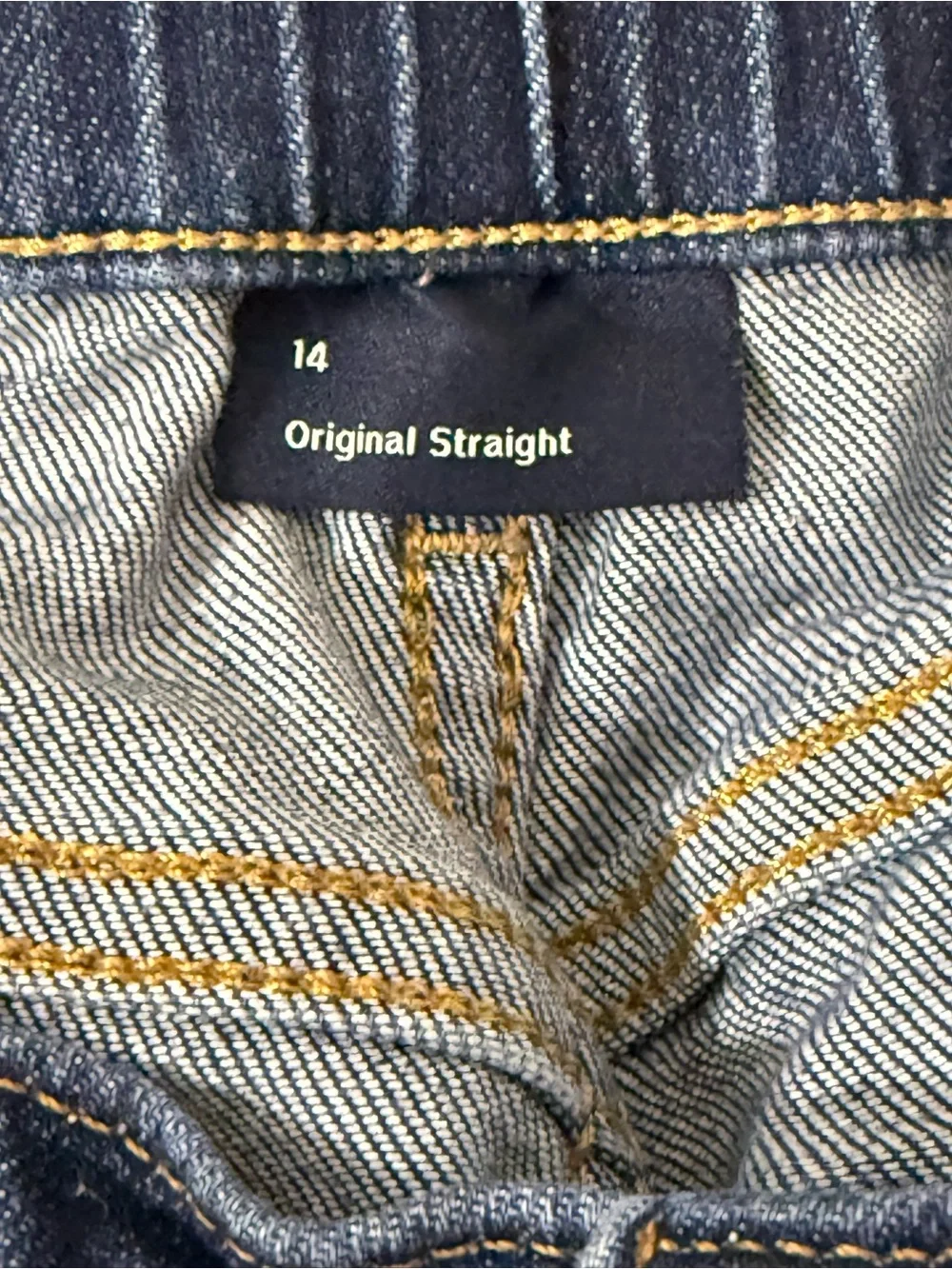 GAP Kids Denim Straight Jeans Elastic Waist Blue Size 14